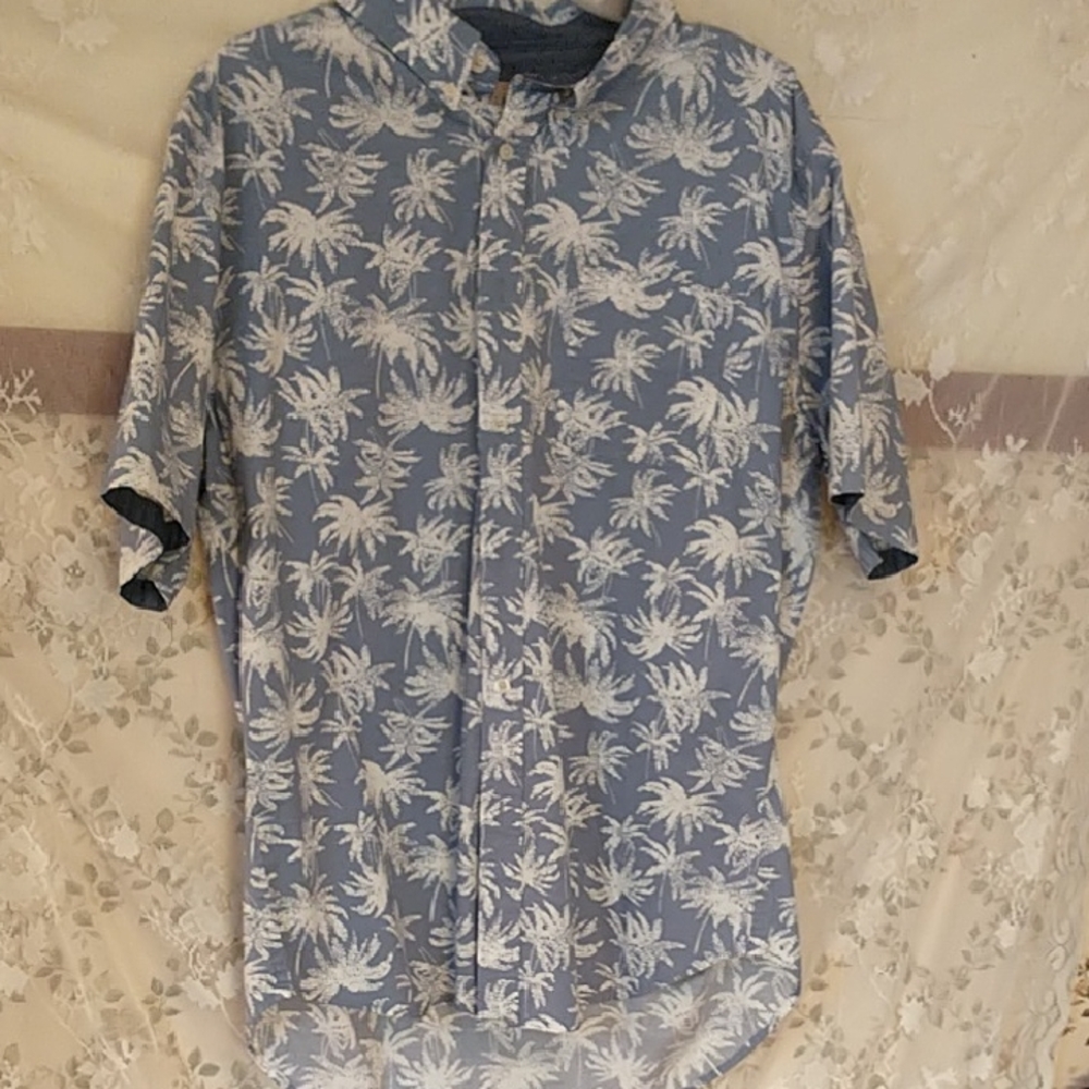 Jachs Tropical Men Short Sleeve Button Down Shirt Sz large Front Pocket